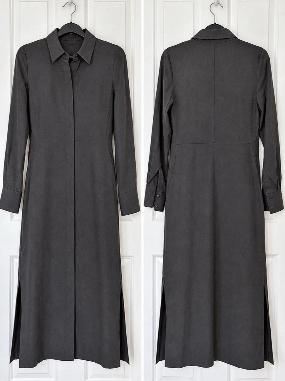 COS Maxi Shirt Dress in Gray/ charcoal Size 4 NWT